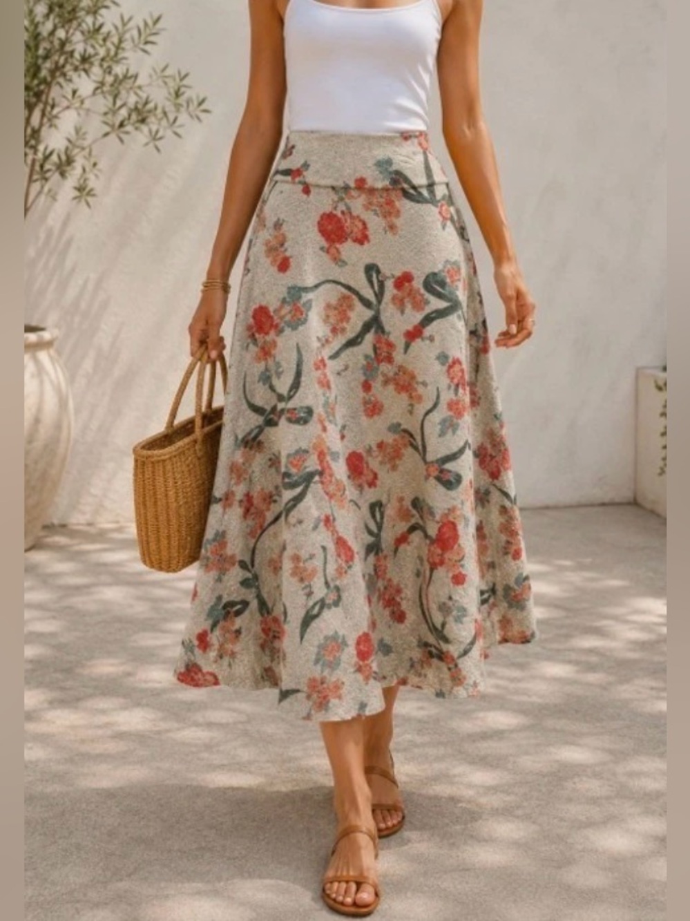 NEW…LC Lauren Conrad Floral Sweater Knit A-Line Skirt